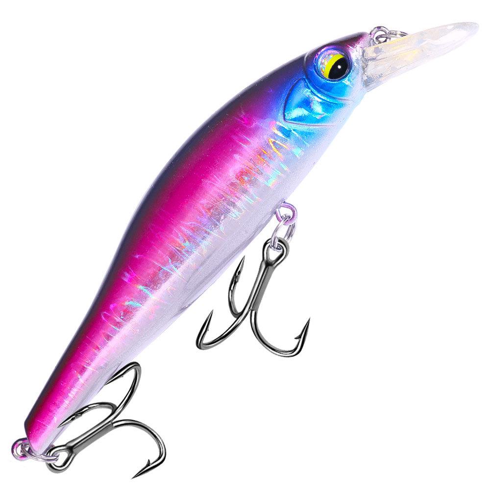 

Henjia Minnow Fake Fish Bait - Super Long Cast Lure for Bass and Aspius Fishing 10cm-10g-Size 6#