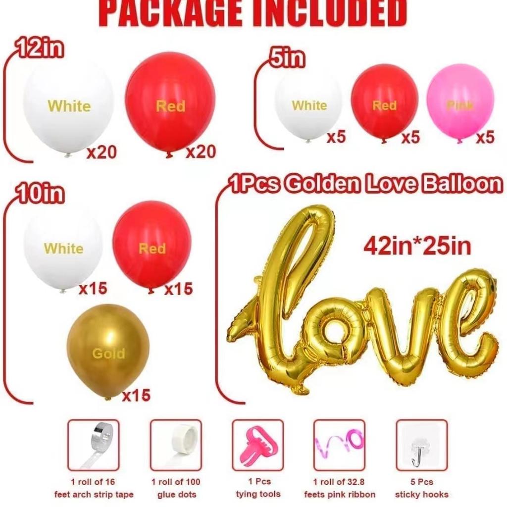 Valentine'S Day Balloon Confession Balloon 12 Inch Latex Balloon Love Aluminum Film Valentine'S Day Balloon Wedding Room Decoration