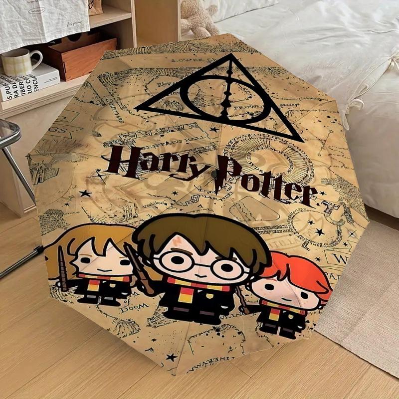 1PC Harry Potter Deathly Hallows Umbrella-8-Rib Reinforced, Automatic Open, Lightweight & Durable, Cute Fashion Accessory for Outdoor, D2684