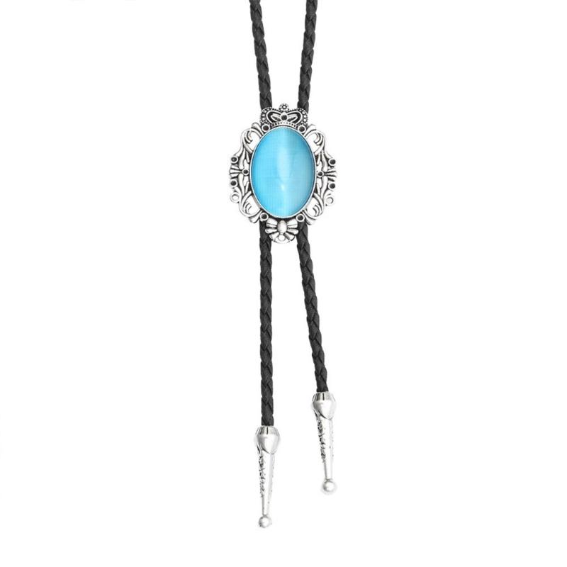1pc/3PCS Bolo Tie for Male Western Cowboy Style Necktie with Gemstones Buckle Ornaments Masquerades Costume Supply