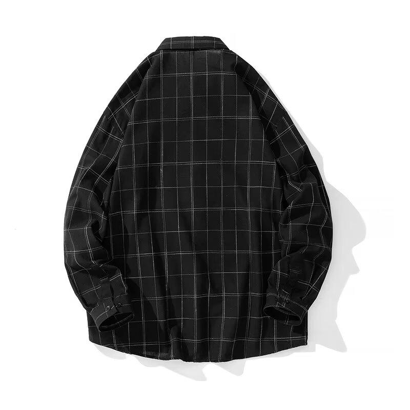 Frühling und Herbst Neues kariertes Hemd Herren Langarm Arbeitsmode Trendhemd Lässige Jacke