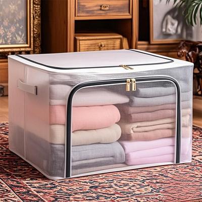 Transparente Aufbewahrungsbox, große Kleidung, Hosen, zusammenklappbare Aufbewahrungsbox, wasserdichte Aufbewahrungsbox aus Nylonnetz