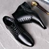 Hot Sale Mens Genuine Leather High Top Casual Shoes Soft Sole Lace-up Ankle Boots Leisure Walk Male Business Botas Chelsea Boots