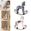 Wooden Rocking Horse Statue Animal Sculpture Collection Desktop Ornament for Nightstand Cabinet Countertop Bookshelf Decor