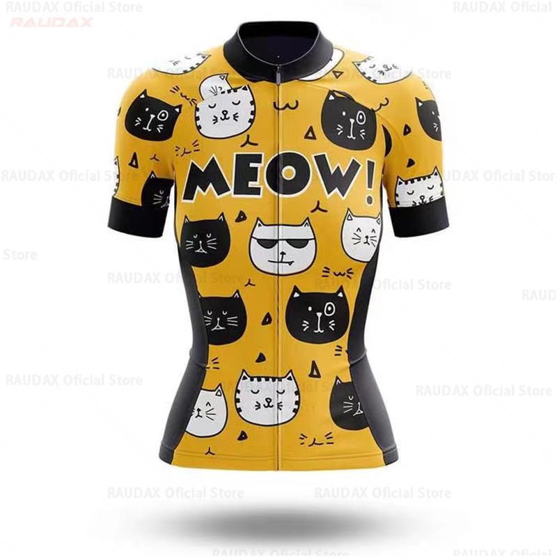 Funny Cartoon Cat Bike Clothes Summer Bicycle Clothing Cycling Set Maillot Conjunto Ropa Ciclismo 2026 Summer Breathable Cycling Suit Set