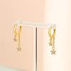 Original New In 925 Silver Gold Star And Moon Pave Colored Zircon Earrings For Women Trending Fashion Jewelry Birthday Gift