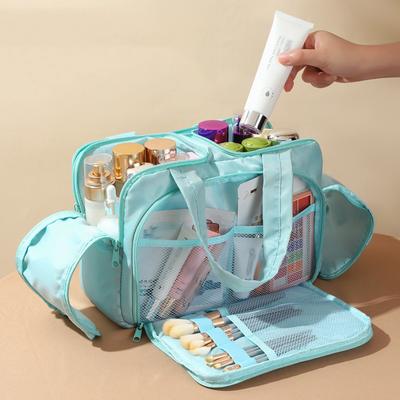 Stylish and Simple Cosmetic Bag Women's  Portable Lightweight and Large-capacity Partition Storage Bag Travel Toilet Bag