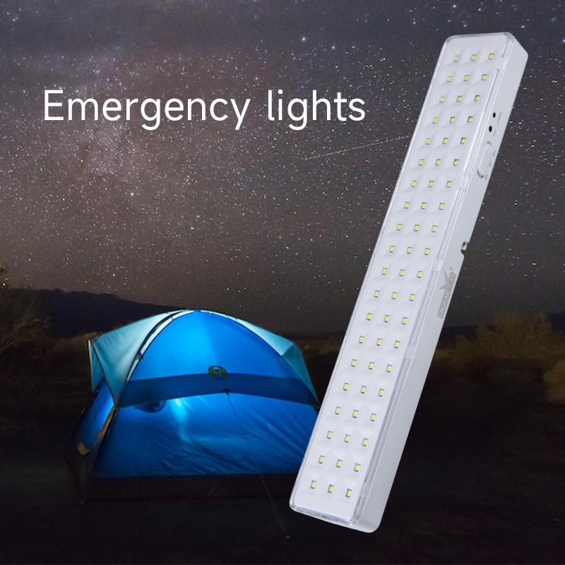 Wholesale 60LED Handheld Emergency Lights Rechargeable Fire Evacuation Lights Outdoor Camping Lamps with 2 Dimming Settings