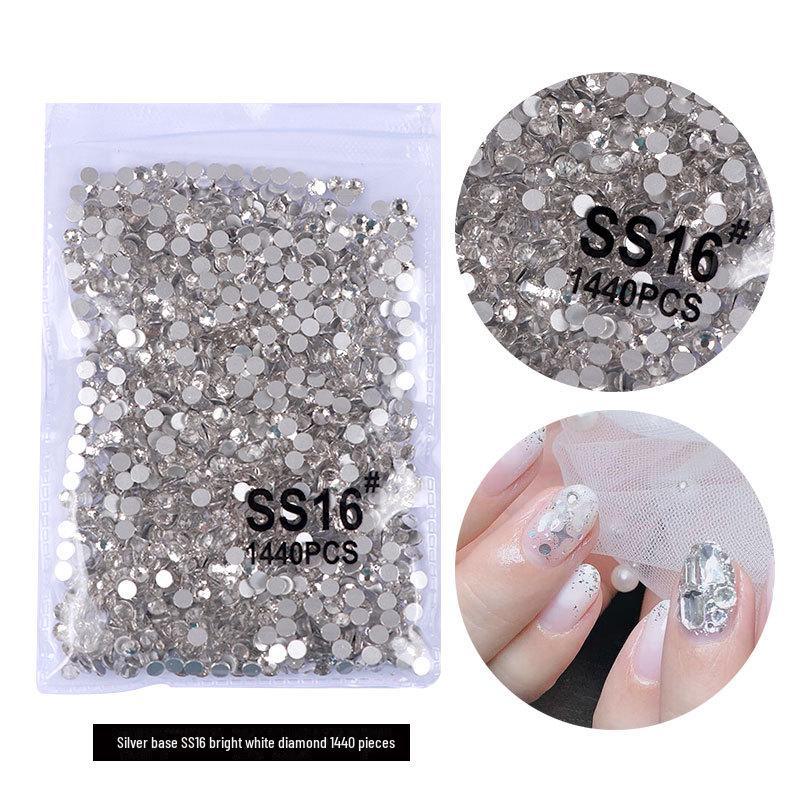 

Серебряно-белые чешские стразы AB Fantasy Color для дизайна ногтей с бриллиантами - Super Flash, с плоским дном, не опадают