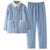 Pajamas Women'S Winter Three-Layer Thickened Fleece Coral Fleece Padded Cotton Women'S Flannel Winter Padded Jacket Loungewear Set