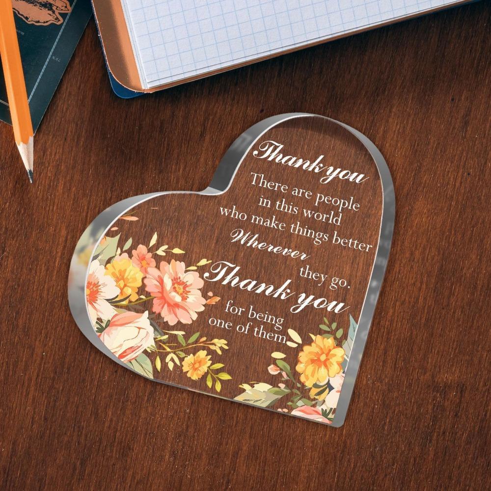 Tack Akrylhjärta - Inspirerande Uppskattningsgåva för Professionella & Mentorer