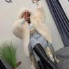 2 winter new imitation car strips imitation fox hair woven coat hooded bat imitation fur coat