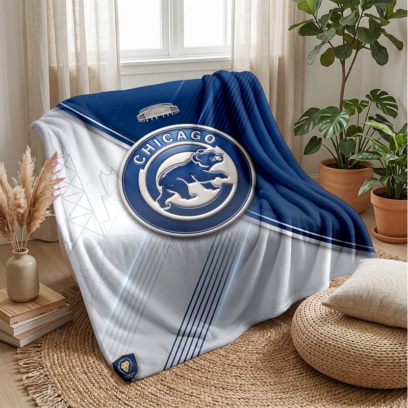 Chicago Cubs Flannel Fleece Blanket Cozy Warm Throw Blanket For Couch Bed Travel All Season Use
