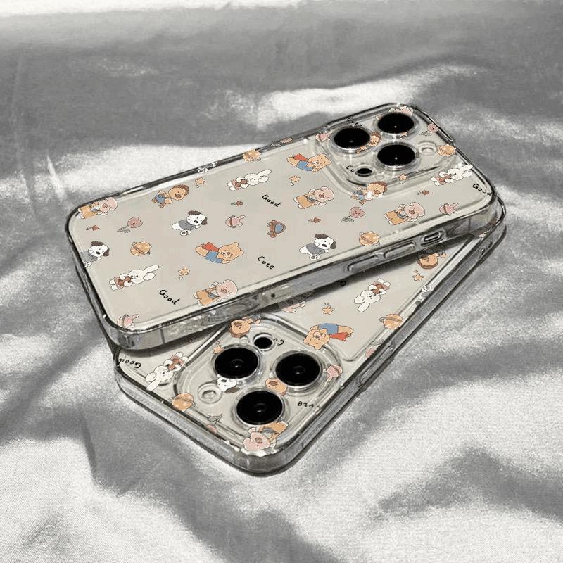Superman Bear Phone Case for Apple 16 Pro Max, 14, 15, X, XS, 11 Pro - Transparent, Soft, Precise Fit