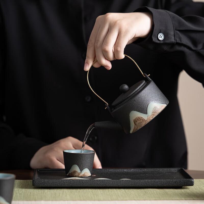 Su's Hand-Painted Ceramic 7-Piece Kung Fu Tea Set