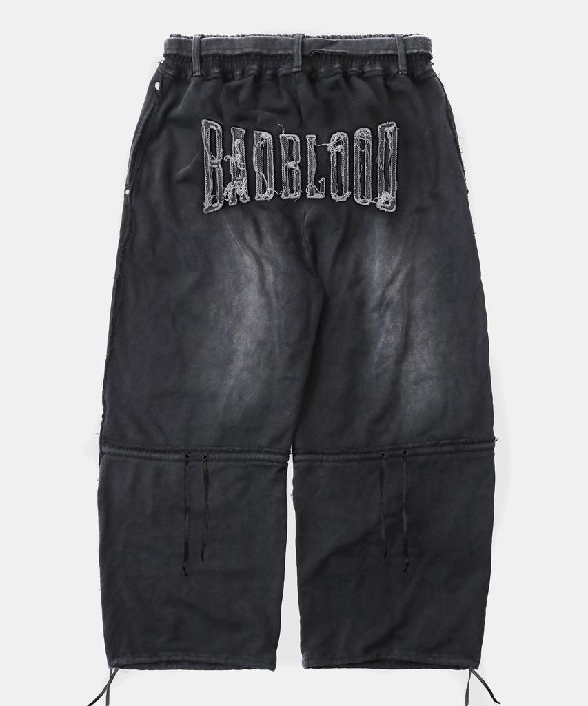 BADBLOOD Raw Edge Convex Joggers - Washed Black