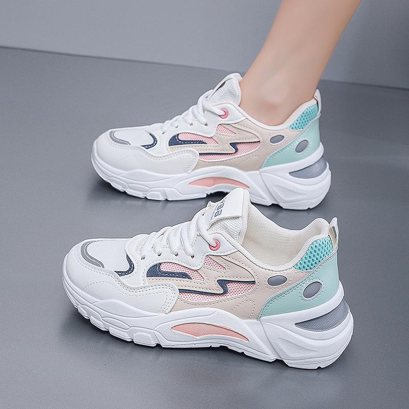Spring 2025 Sneakers Women Platform Casual Women Shoes Lace Up Breathable Outdoor Non Slip Wear Resistant Student Running Shoes