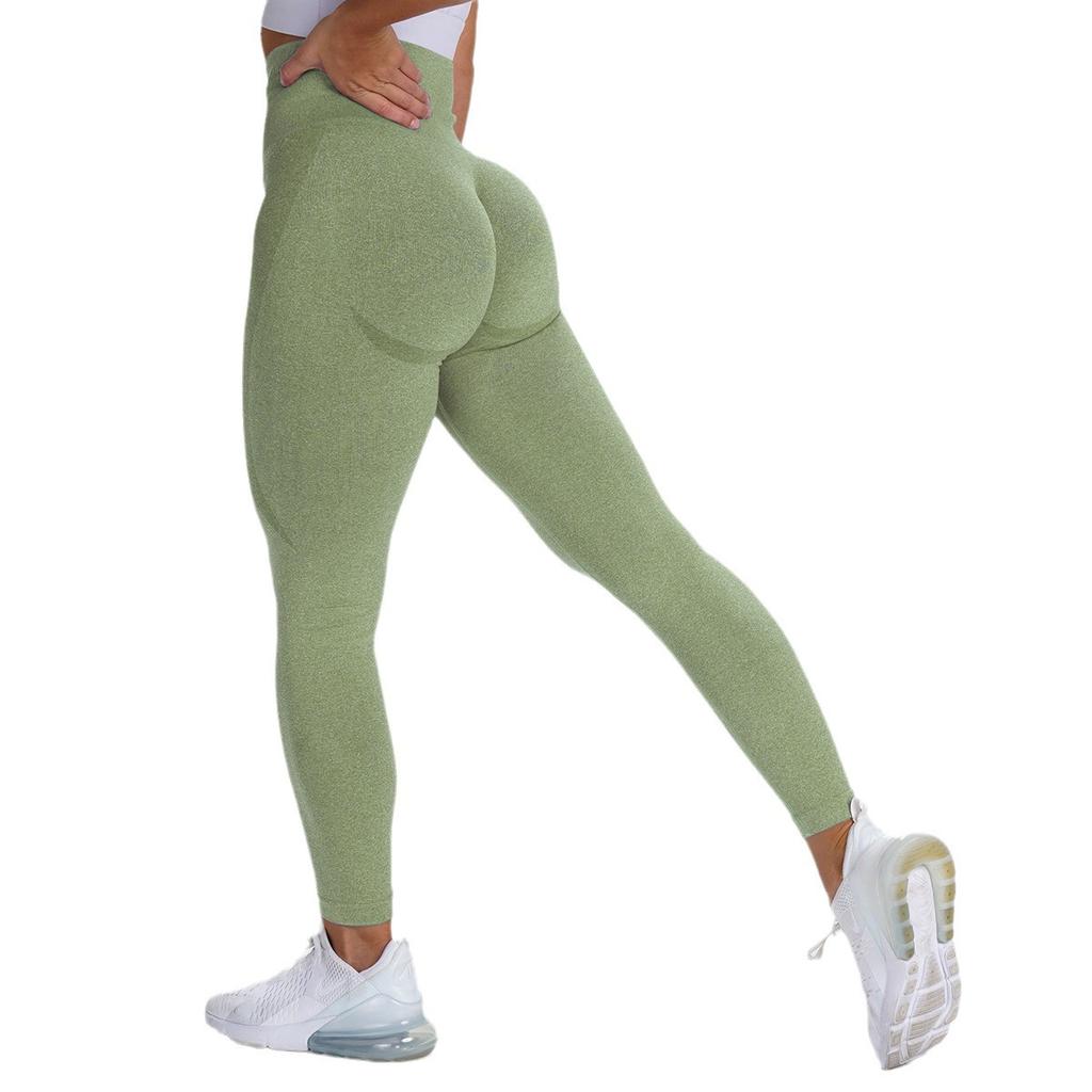 Seamless Knitted Crescent Breathable Quick-drying Fitness Pants High Waist Peach Buttocks Tight Elastic Buttocks Lifting Yoga Pants