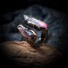 Retro Amethyst Rough Stone Ring, Electroplated Antique Bronze, Unique Ladies' Party Gift