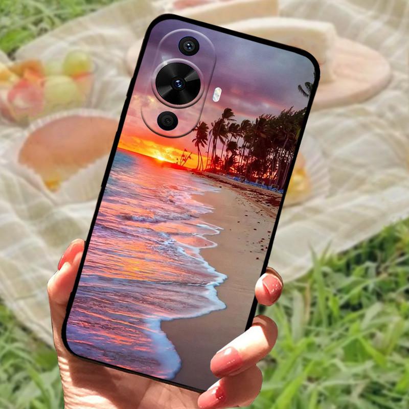 Für Huawei nova 12s Hülle Abdeckung Stoßfest Silikon Weich Schwarzer Bumper Funda Coque für Huawei nova 12s Schutzhülle Rückseite Handyhülle