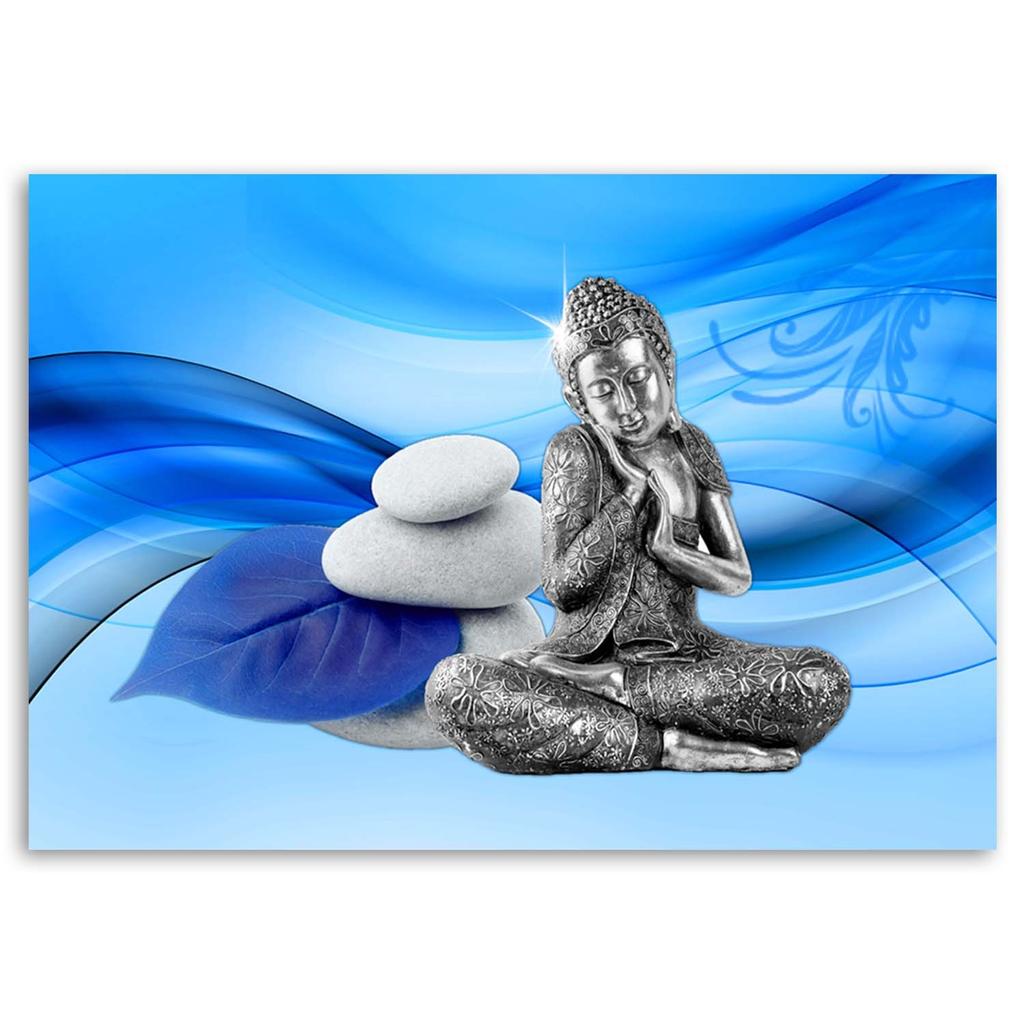 Canvas Print Buddha Stone Blue Background
