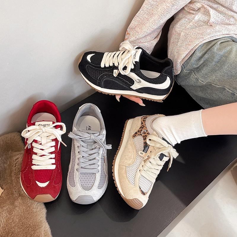 Korean version of fashionable versatile soft-soled breathable casual sports shoes for women's summer 2025 new splicing cotton Forrest Gump shoes