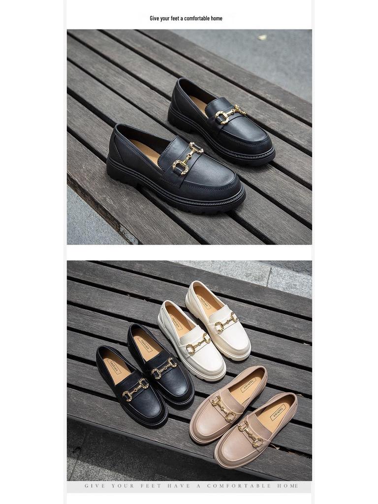 Women's Classic Waterproof Non-Slip Loafers: Thick Sole, Wear-Resistant, British & Korean Style Rain Shoes for Students