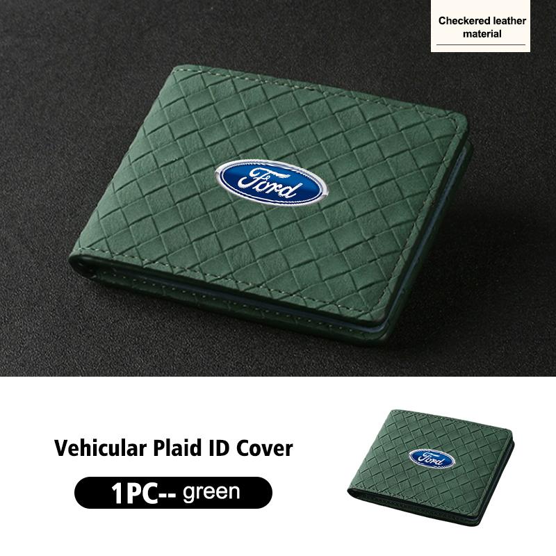 EFOS1 Suede Car ID Cover Vehicular Plaid Card Protector Wallet For Ford Fiesta Ranger Mondeo Escape Ecosport Fusion Explorer