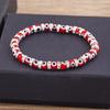 Hot Sale 8 Colors Fashion Design Evil Eye Bead Bracelet Men Women 6MM Classic Mini Macrame Crystal Charm Adjustable Jewelry Gift