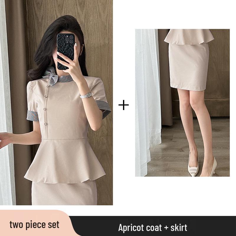 Women's High-End Professional Salon & Hotel Reception Summer Workwear Set