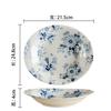 Retro Style Flowers Ceramic Plate Home Daily Afternoon Tea Dessert Snack Plates High End Restaurant Delicious Dishes Soup Plate