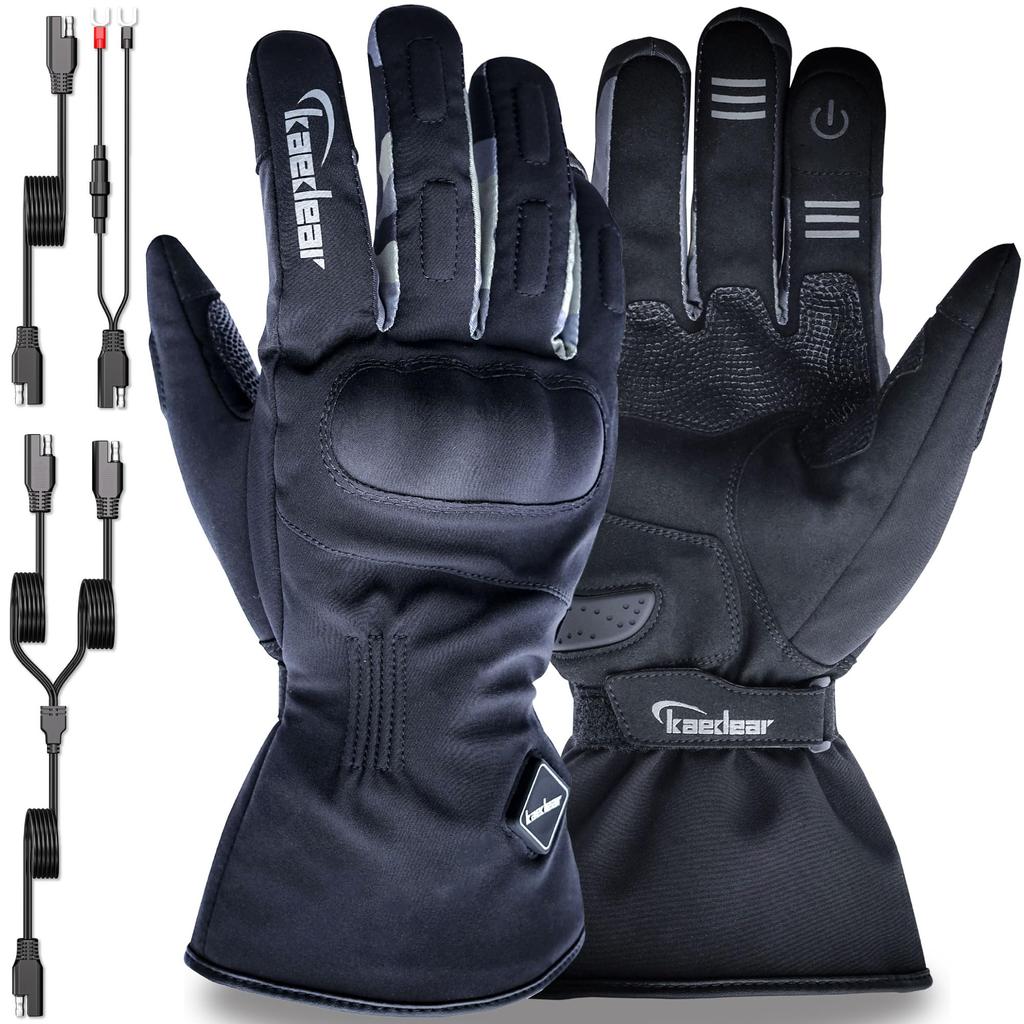 Kaedear Motorcycle Gloves, Winter Electric Heating, Cold Protection, SAE 12V