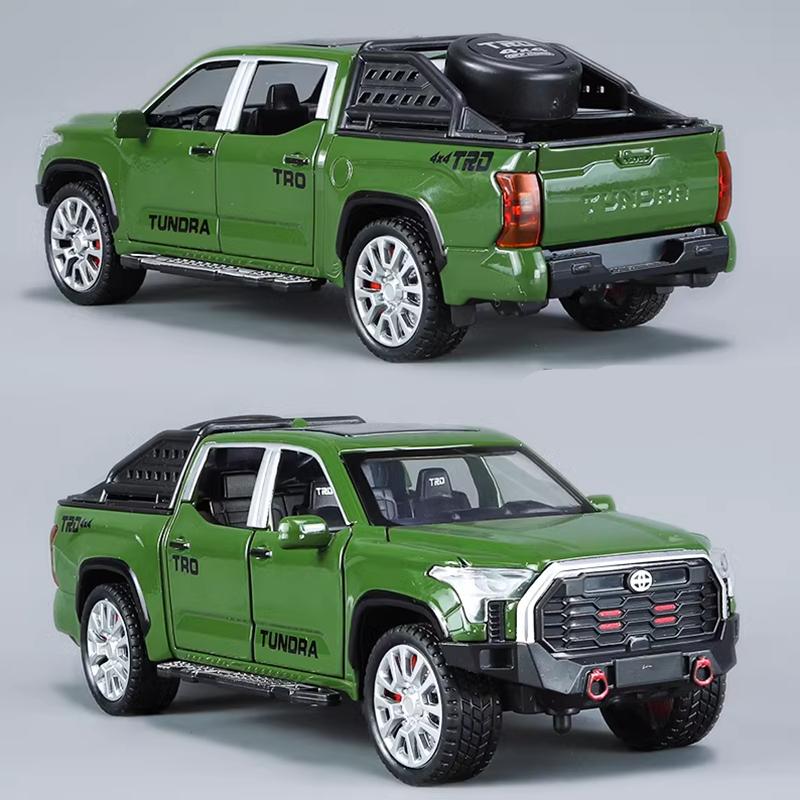 1/32 Toyota Tundra Liga Modelo de Carro Pickup Diecast & Brinquedo Metal Veículos Off-Road Modelo de Carro Simulação Som e Luz Brinquedo Infantil Presente