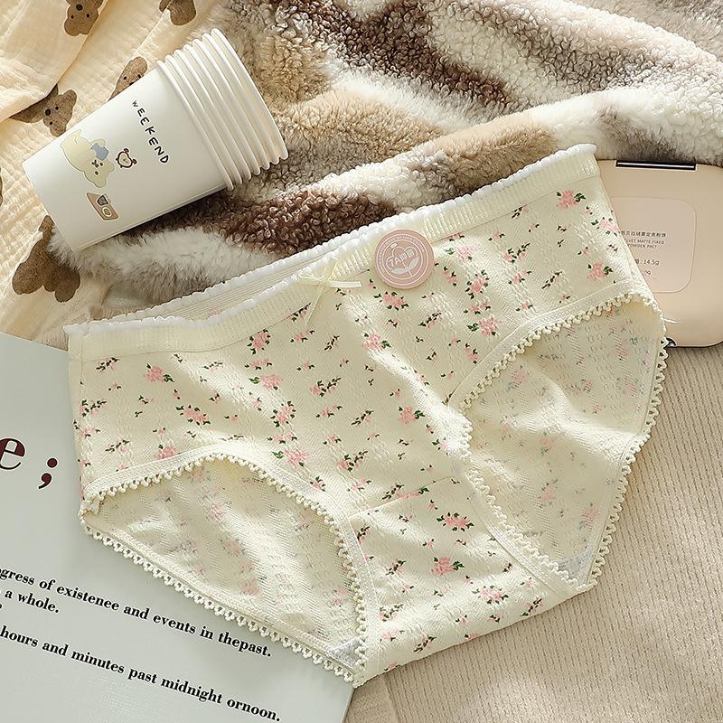 Antibacterial Pure Cotton Sweet Waist Panties All Cotton Antibacterial Breathable Triangle Girls and Students Women’s Panties