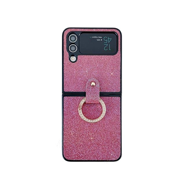 Für Samsung Galaxy Z Flip 4 Fall Z Flip 3 5g Luxus Bling Glitter Ring Halterung Stoßfest Harte PC Schutzhülle Zubehör
