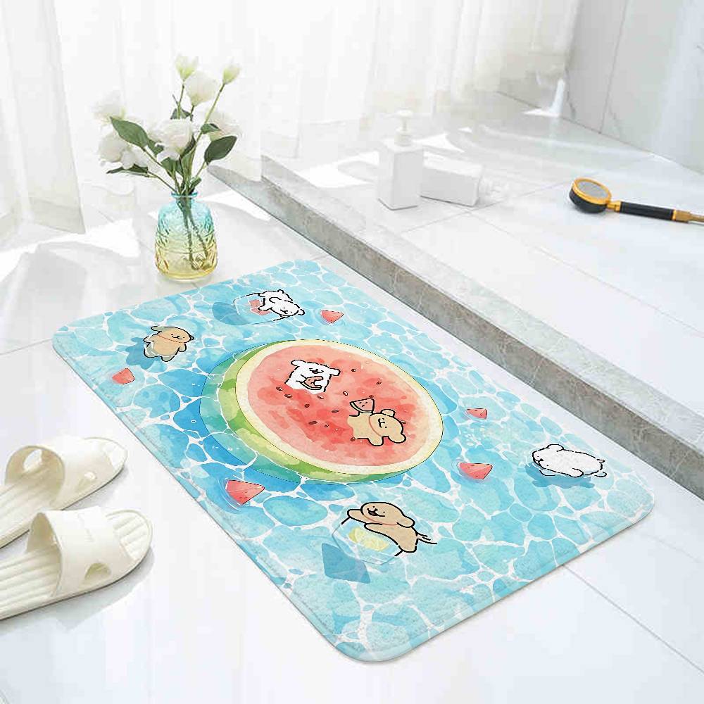 Cute Cartoon Line Dog Floor Mat Pattern Printed Flannel Door Mat, Suitable For Bathroom, Living Room, Home Decoration