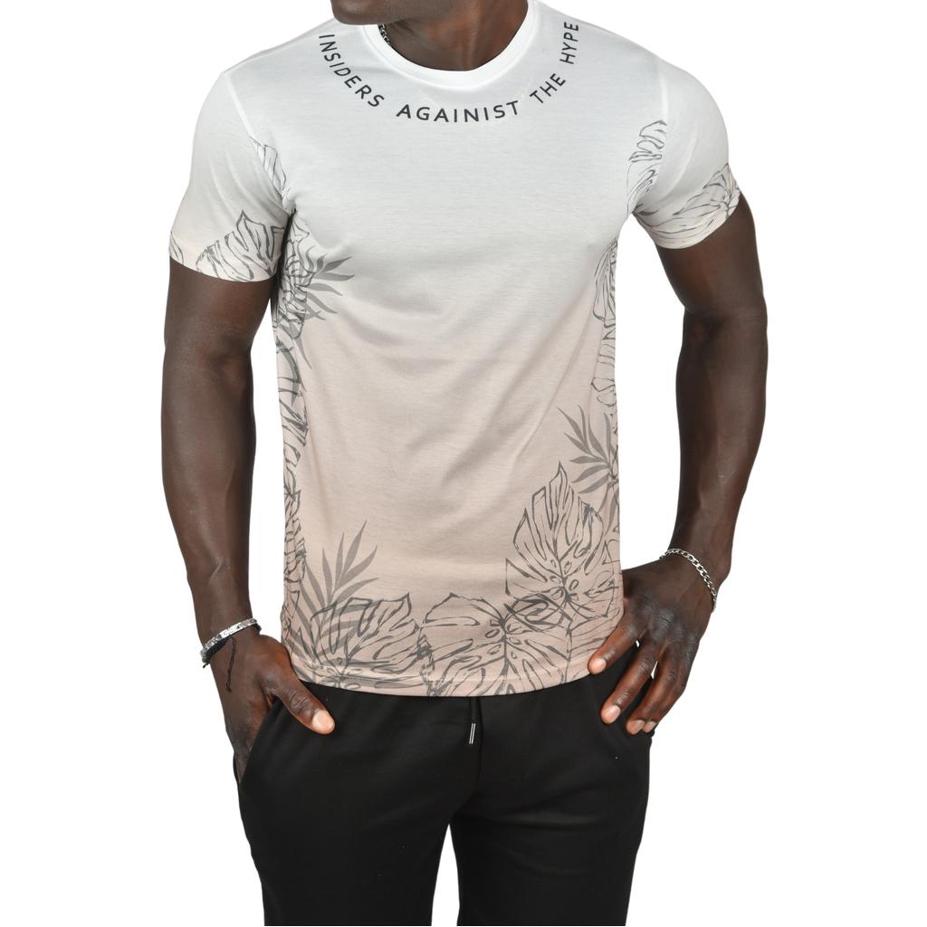 DeepSEA Collar Written Digital Printed Batik Wash Slim Fit T-Shirt 2403210