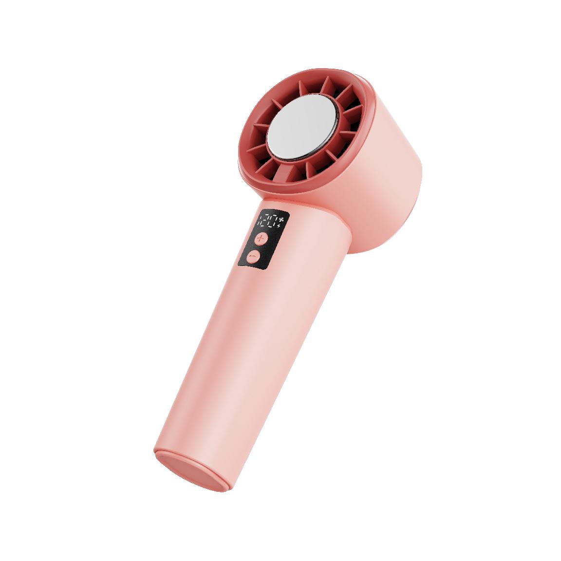 

2026 High-Speed Portable Fan: Long Battery, Strong Wind, USB Charging, Cooling Ice Pack for Desktop & Outdoor Use 107*60*46 mm рожевий