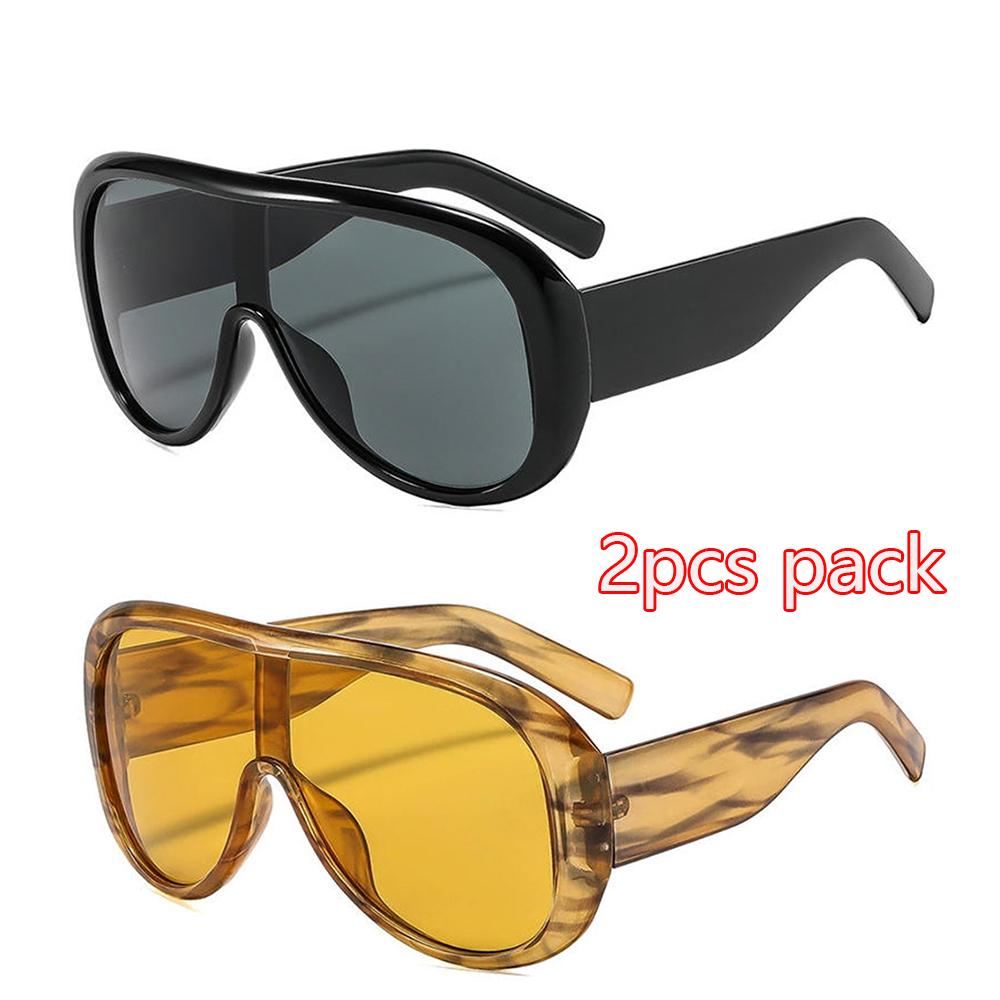 2026 Oversized One-Piece Aviator Sunglasses for Women Integrated Lens Sun Glasses Unisex Retro Shades UV400 Protection Eyewear
