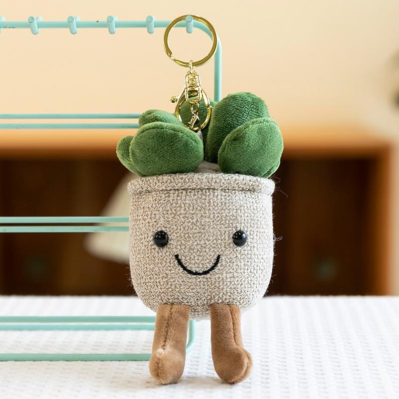 Simulation Healing Plants Tulip Flowers Plush Pendant Cake Keychain Push Gift Wedding Souvenir