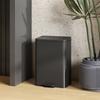 Trash Can 20 L Pedal Bin with Soft-Close Lid, Pedal, Removable Inner Bucket Matte Black, 34.2 x 30.6 x 44.2 cm