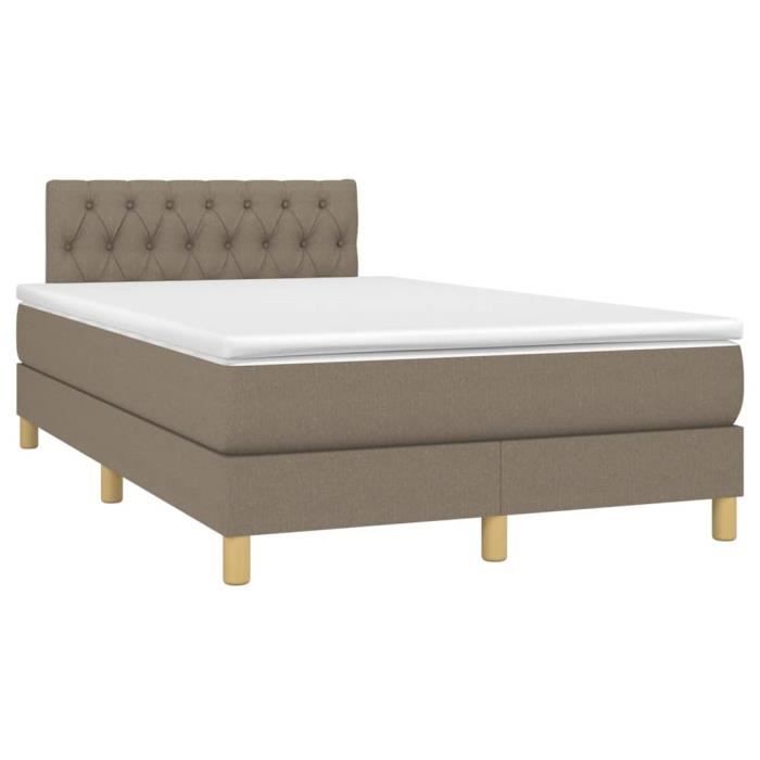 3140845 vidaXL Divan Bed with Mattress Taupe 120x200 Cm Fabric
