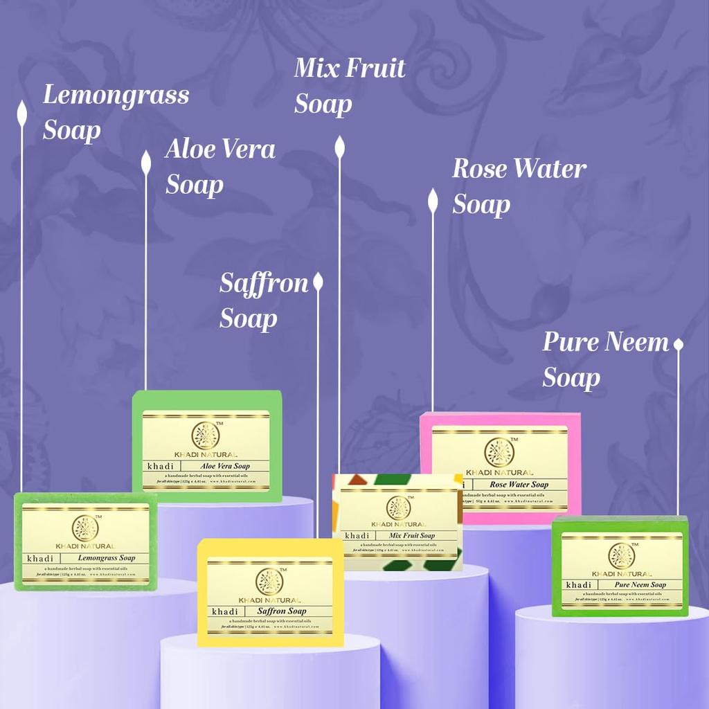 Khadi Natural Assorted Soap Kit Set of 1 (25 g  x 12pcs )| Handmade Moisturizing Bath Soap for All Skin Types with Essential Oils