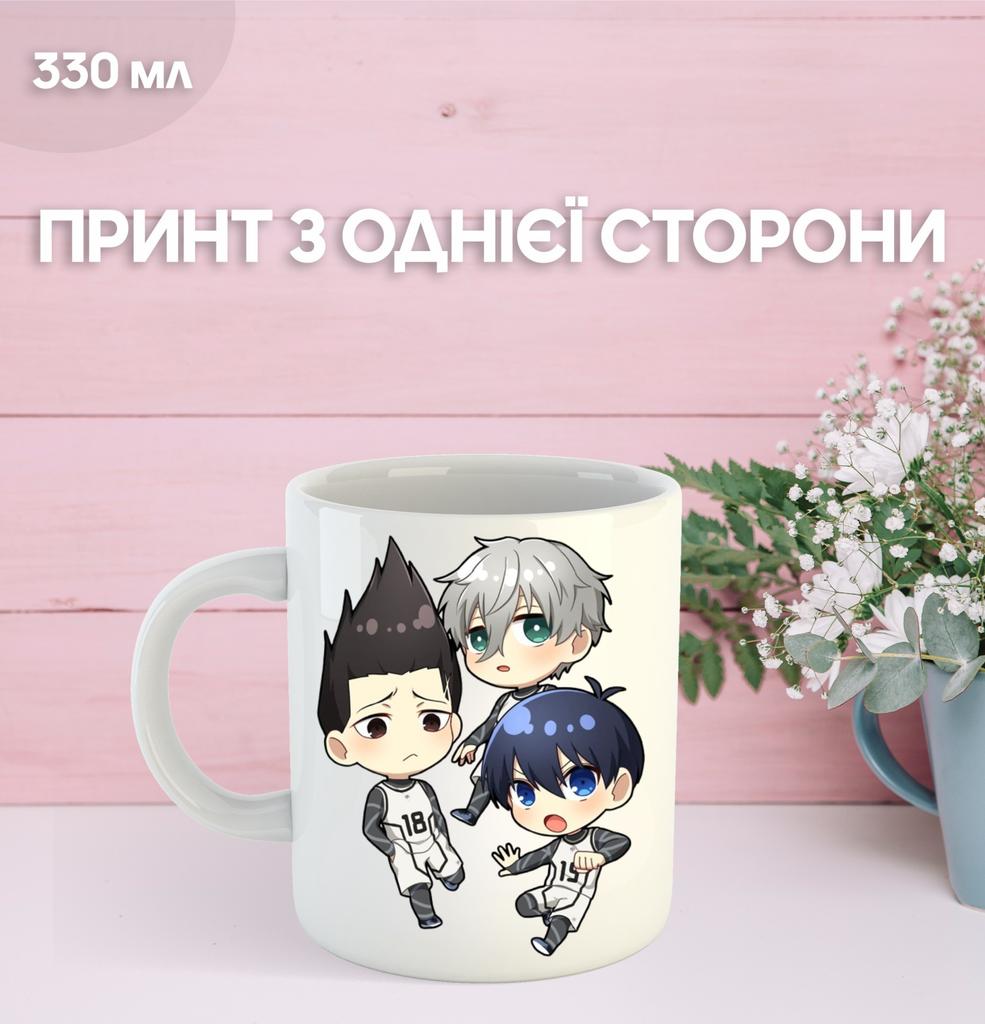 Mug Blue Prison Blue Lock with Print Ceramic Cup Blue Lock 330 Ml