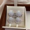 Simple Pearl Fringed Stud Earrings Metal Shell Temperament Elegant Shell Earrings Popular Earrings