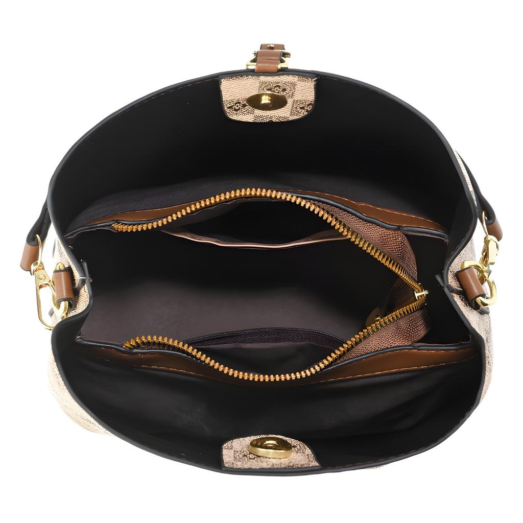 Taizhou Women's Bags Retro Women's Bags Plaid Bucket Bags Large Capacity Shoulder Bags Messenger Bags