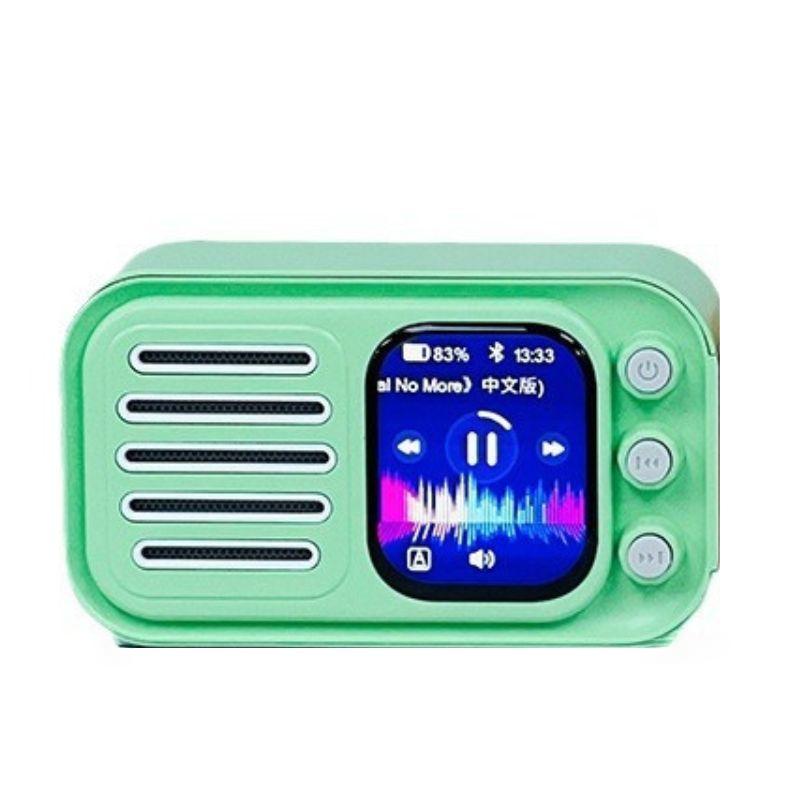 Tragbarer, kabelloser Bluetooth-Lautsprecher für Zuhause, im Freien, Handheld, Desktop, Songtextanzeige, Touchscreen, Wecker, Zeitanzeige