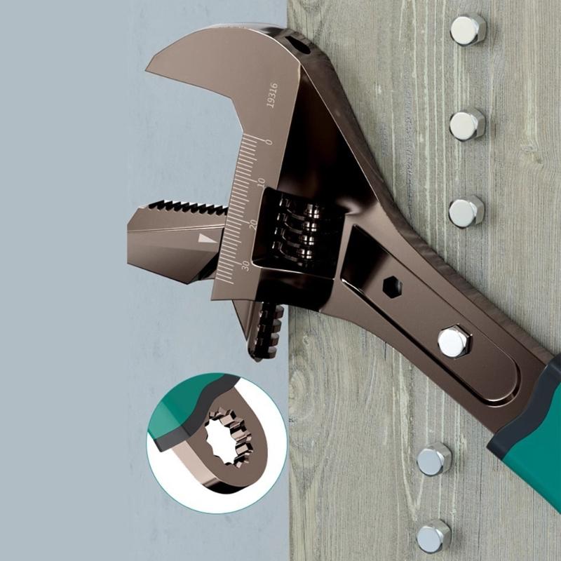 Adjustable Wrenches Multifunctional Double Purpose Adjustable Wrenches 8 10 12 15inch Household Open Bathroom Pipe Wrenc