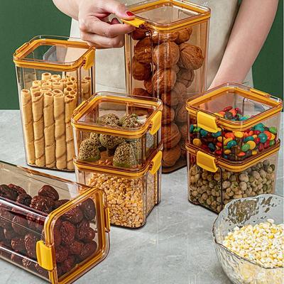 Scatola Quadrata Trasparente Sigillata per Conservare la Freschezza Stile Giapponese Serbatoio da Cucina per Cereali per Snack e Frutta Secca
