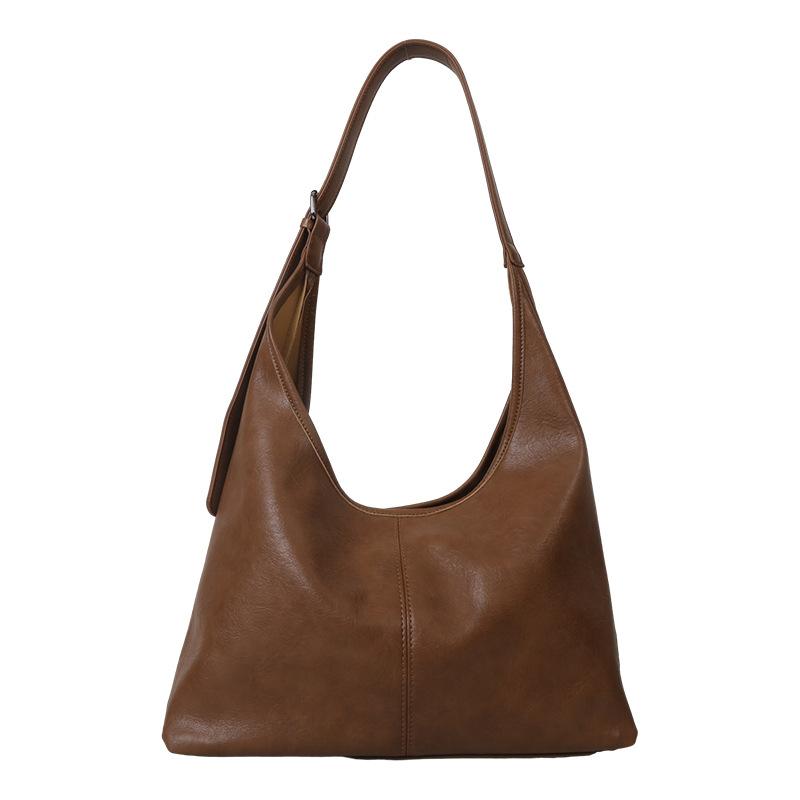 Large-capacity Bag Women's New Soft Leather Underarm Shoulder Bag Mother Bucket Women's Commuter Tote Bag